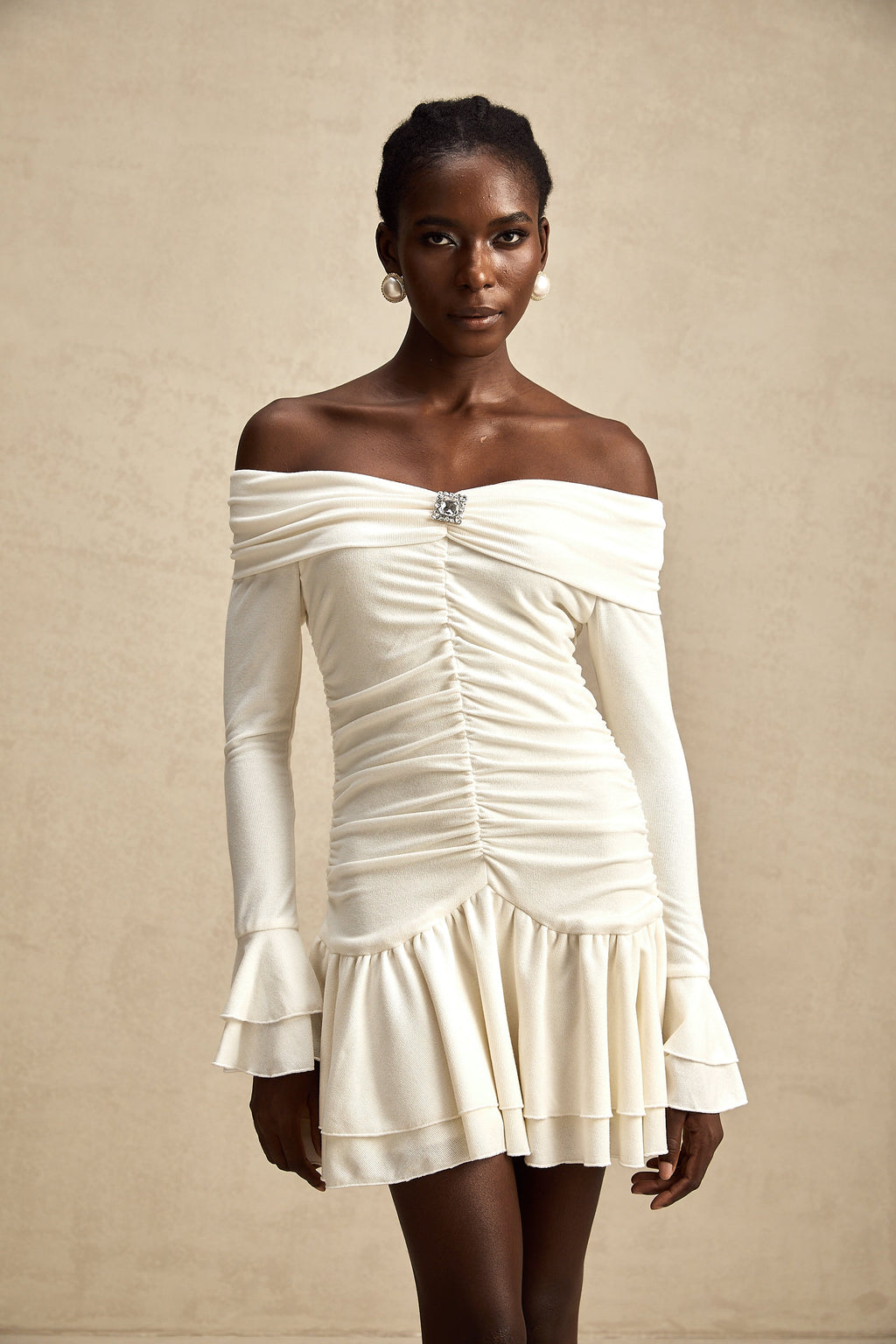 Émilie dantel mini elbise