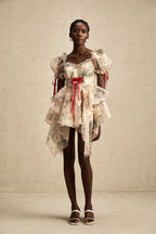 Salomé katmanlı tül mini elbise