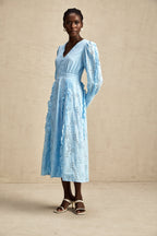 Raphaëlle fırfırlı midi elbise