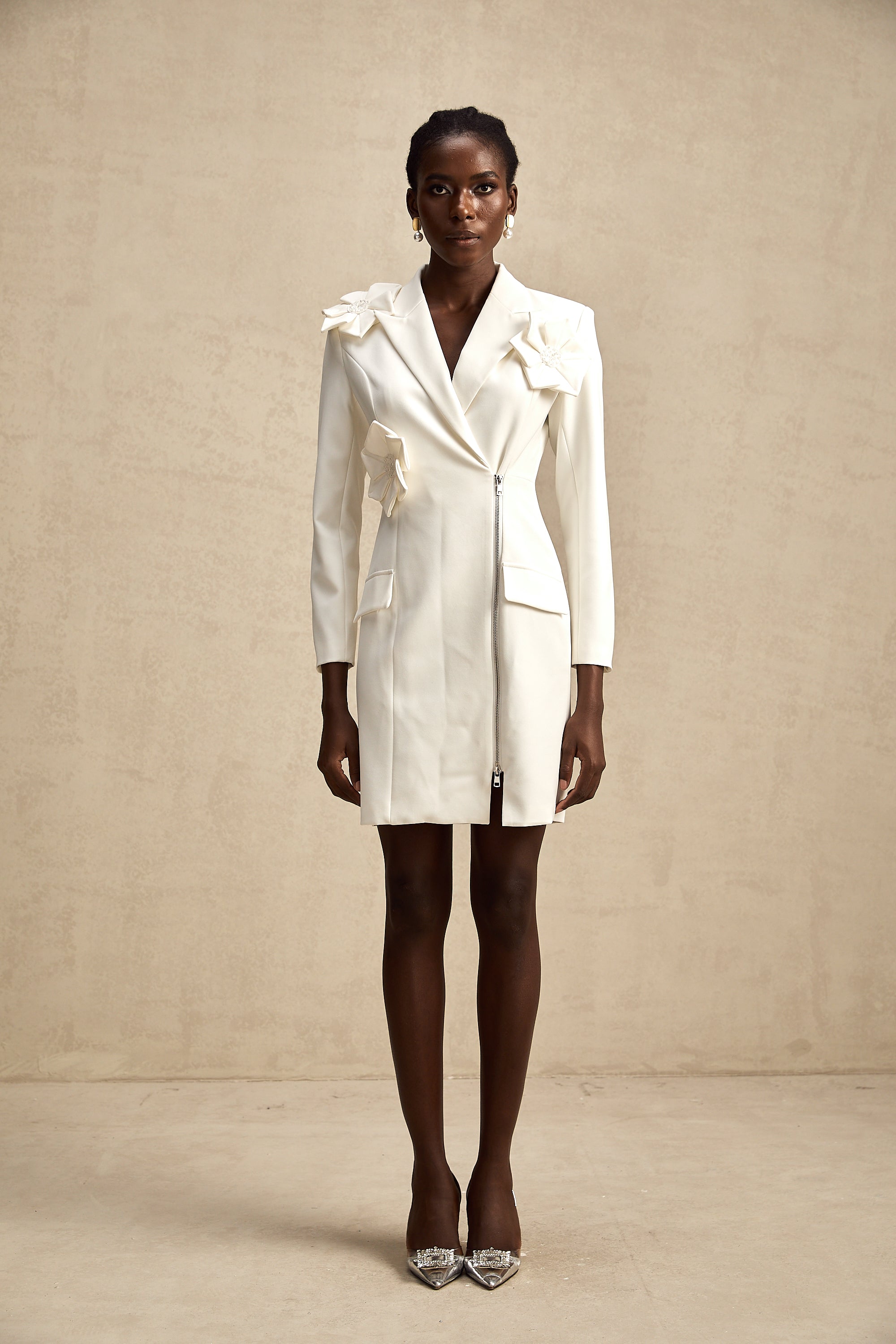 Constance zip midi elbise