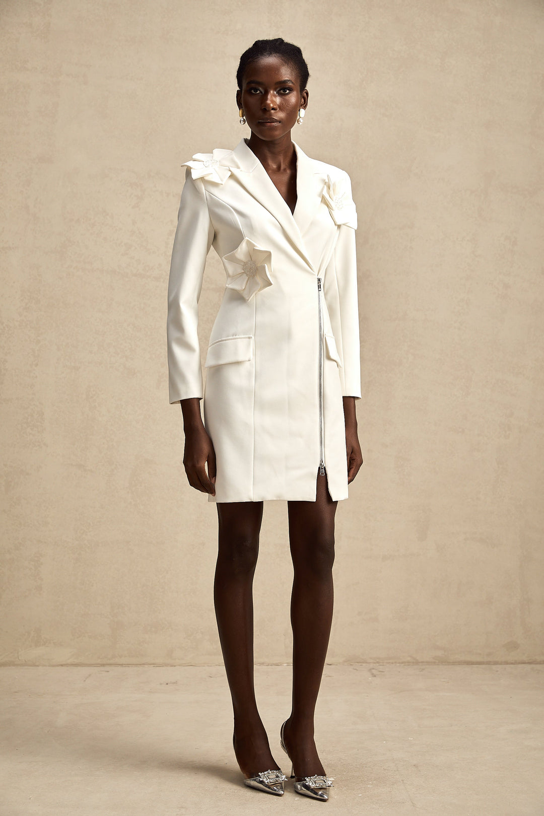 Constance zip midi elbise