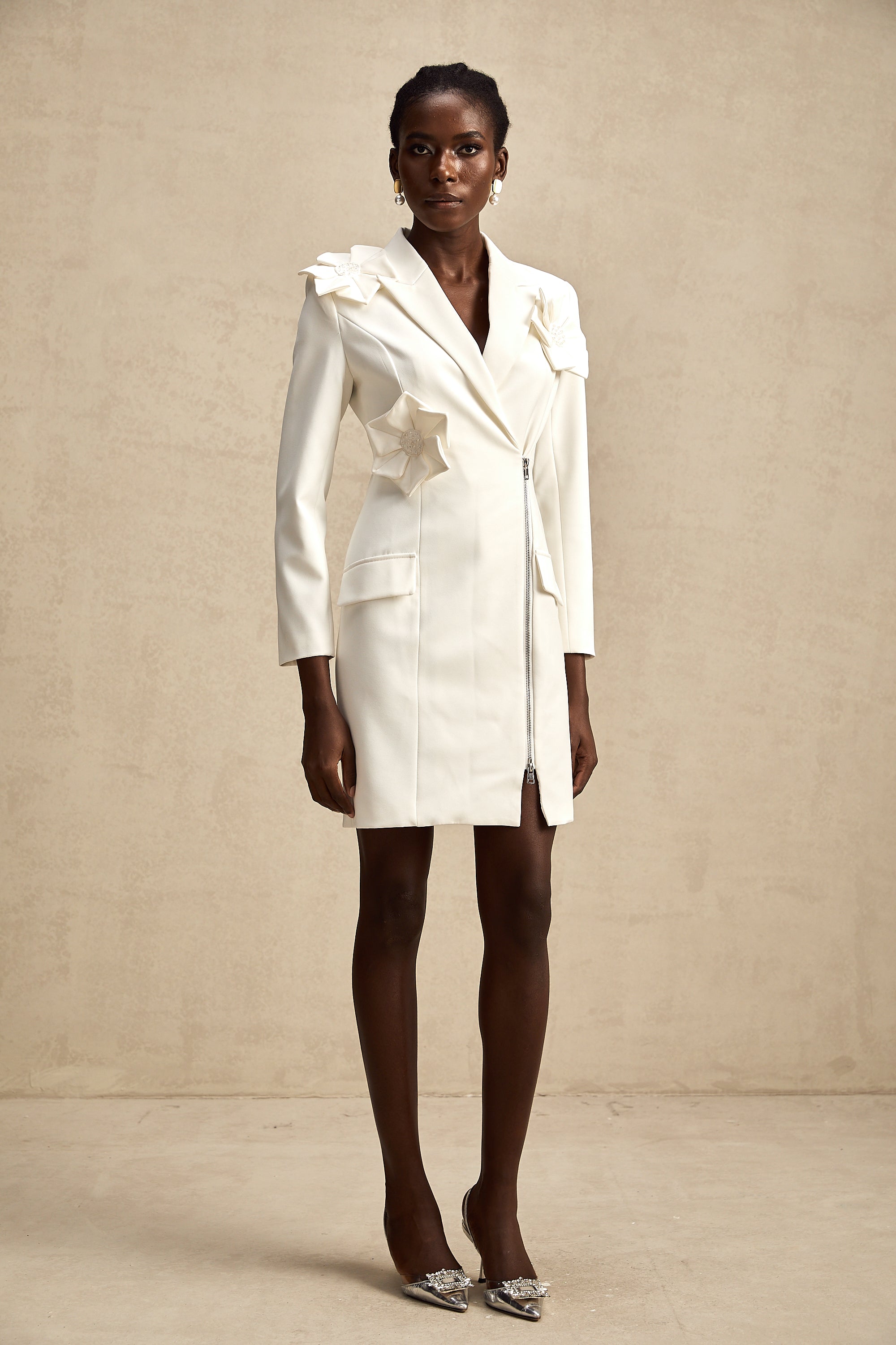 Constance zip midi elbise