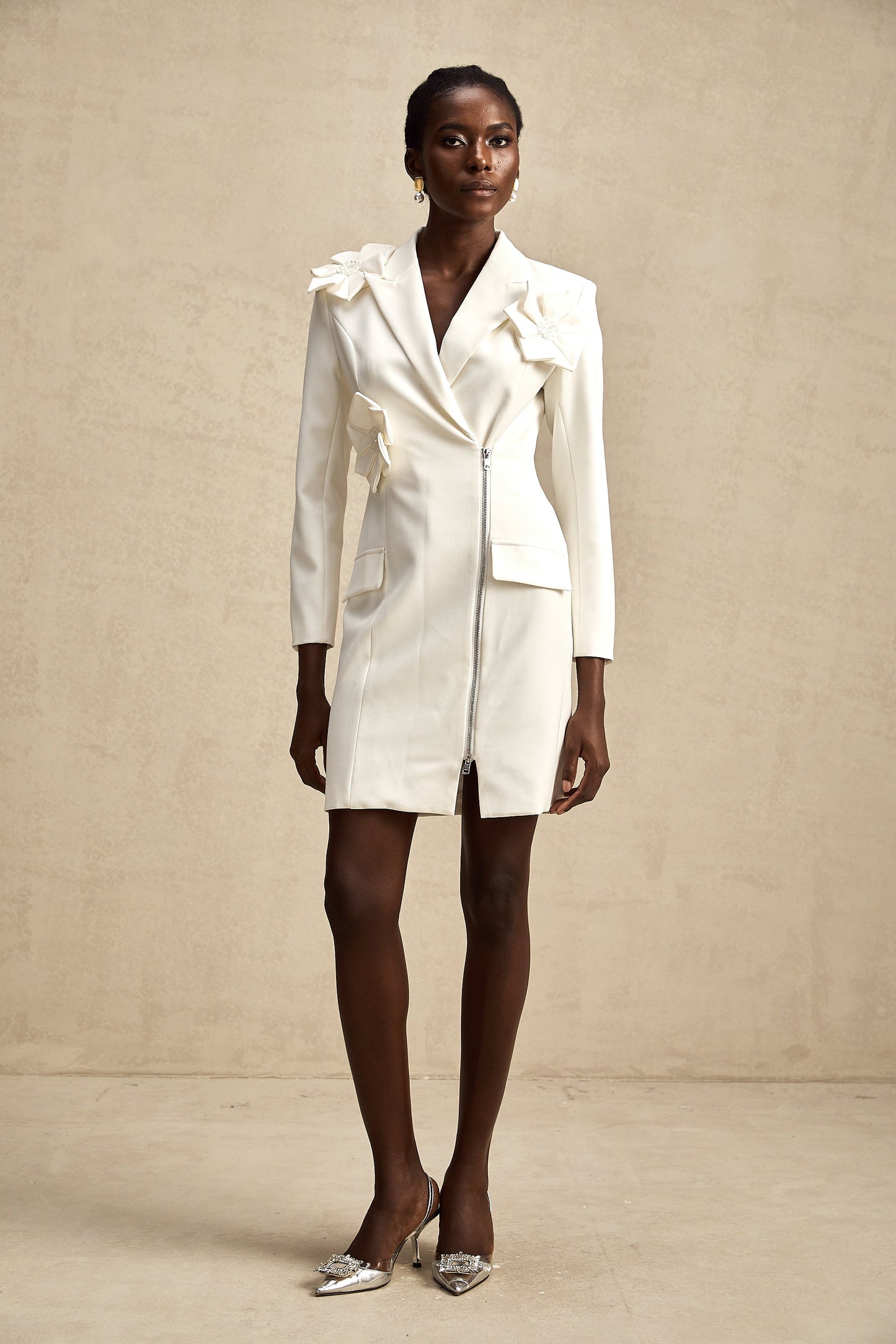 Constance zip midi elbise