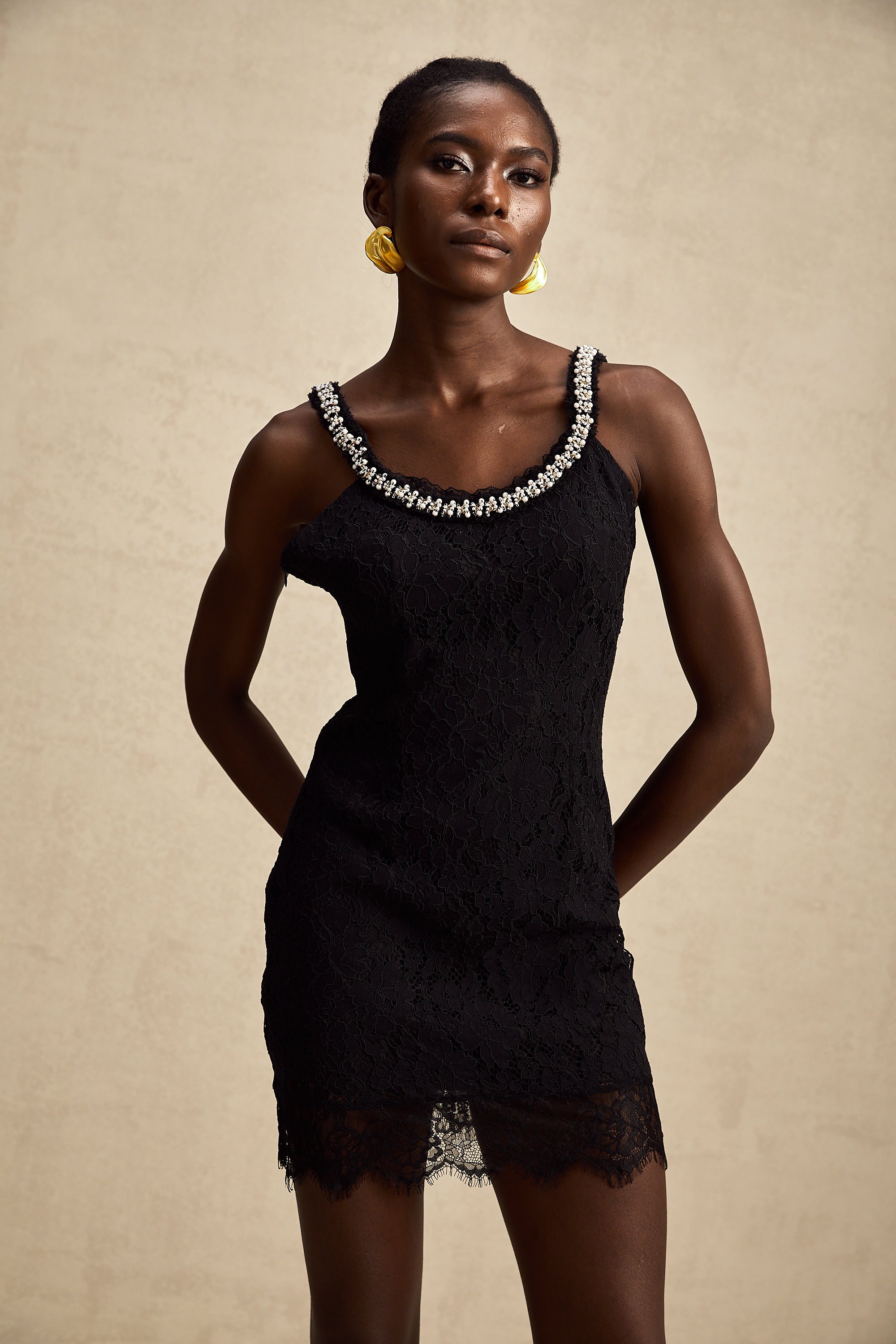 Emma dantel mini elbise