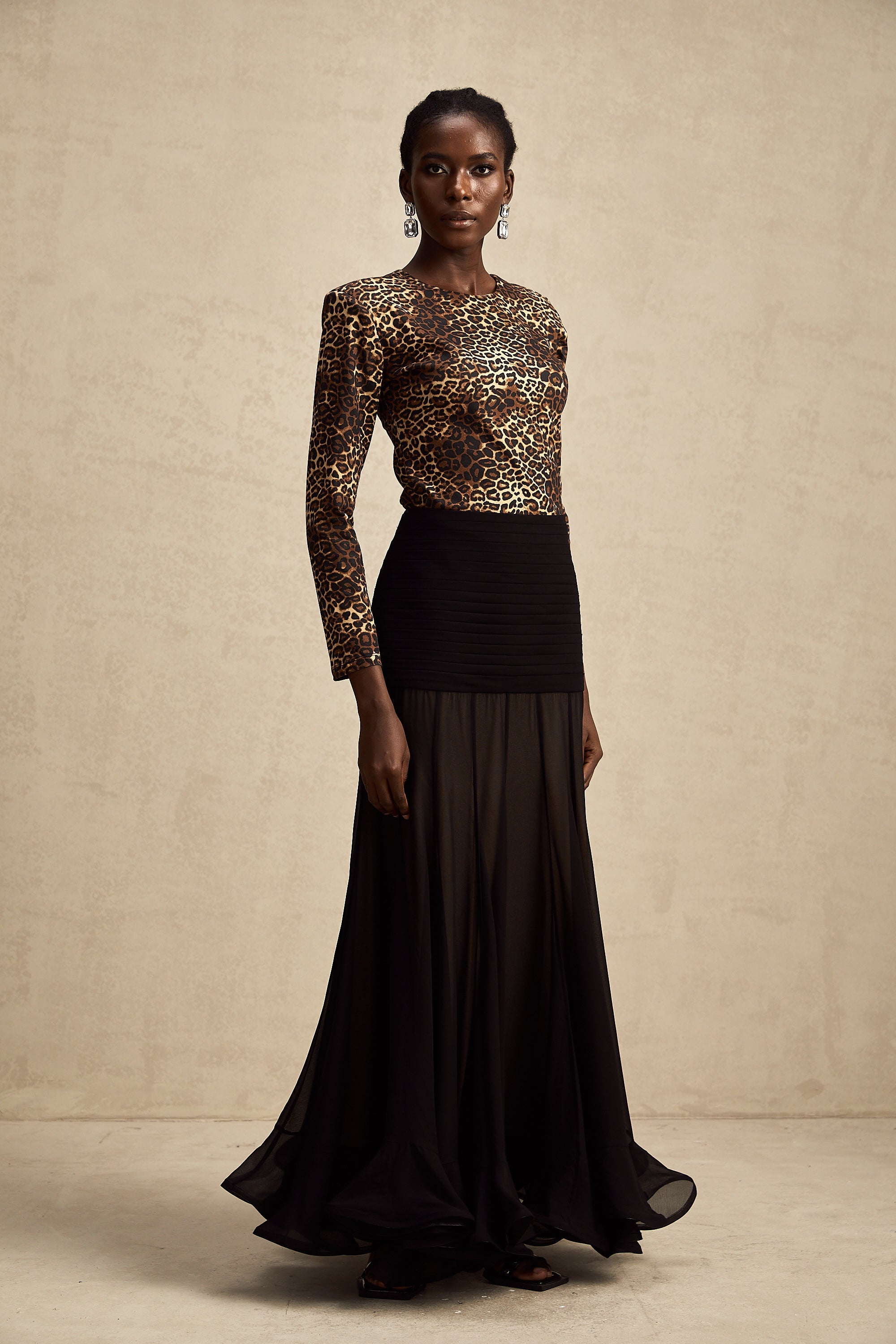 Lise leopar mini elbise