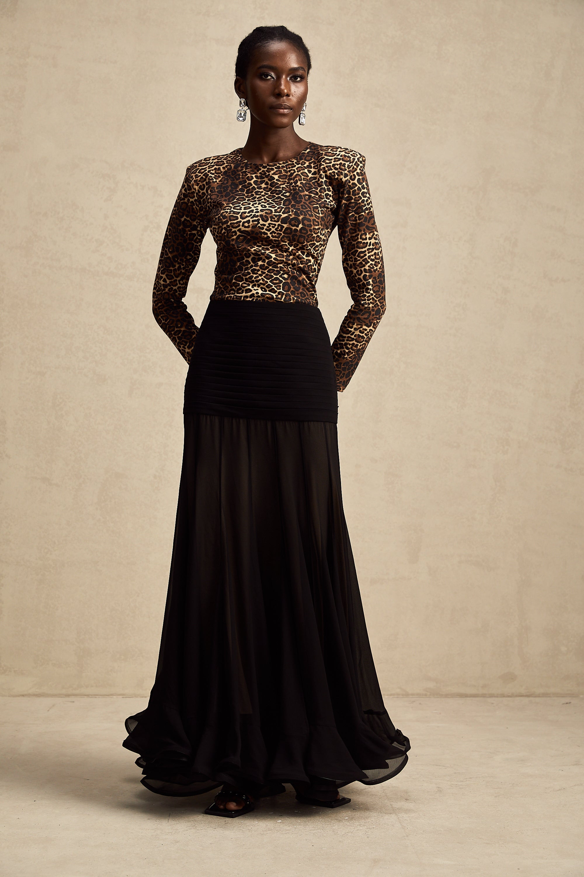 Lise leopar mini elbise