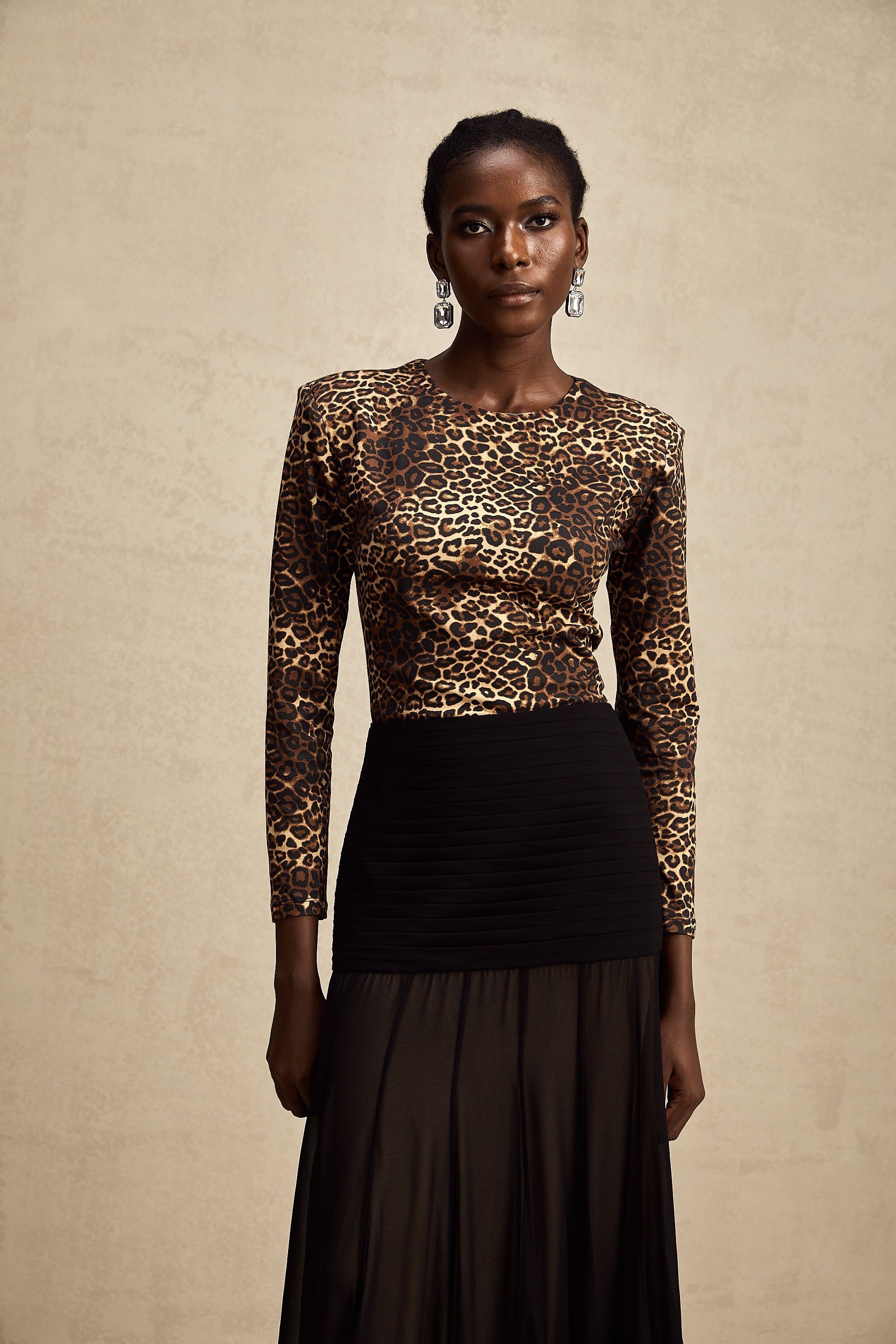 Lise leopar mini elbise