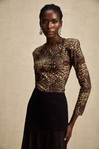 Lise leopar mini elbise