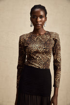 Lise leopar mini elbise