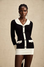 Charlotte yün örgü mini elbise