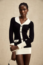 Charlotte yün örgü mini elbise