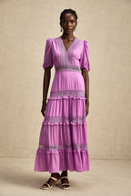 Hélène katmanlı midi elbise