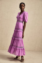 Hélène katmanlı midi elbise