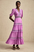 Hélène katmanlı midi elbise