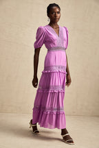 Hélène katmanlı midi elbise