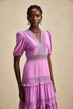 Hélène katmanlı midi elbise