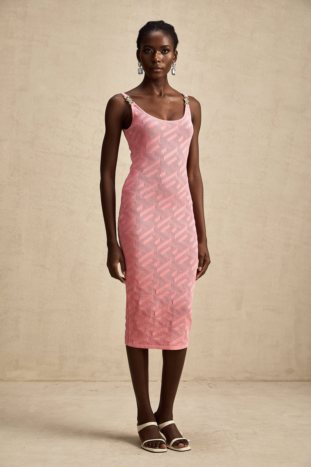 Sylvia örgü midi elbise