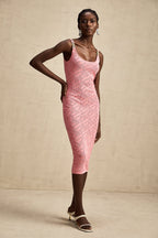 Sylvia örgü midi elbise