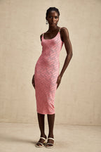 Sylvia örgü midi elbise