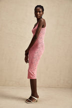 Sylvia örgü midi elbise