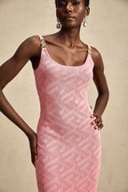 Sylvia örgü midi elbise