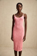 Sylvia örgü midi elbise