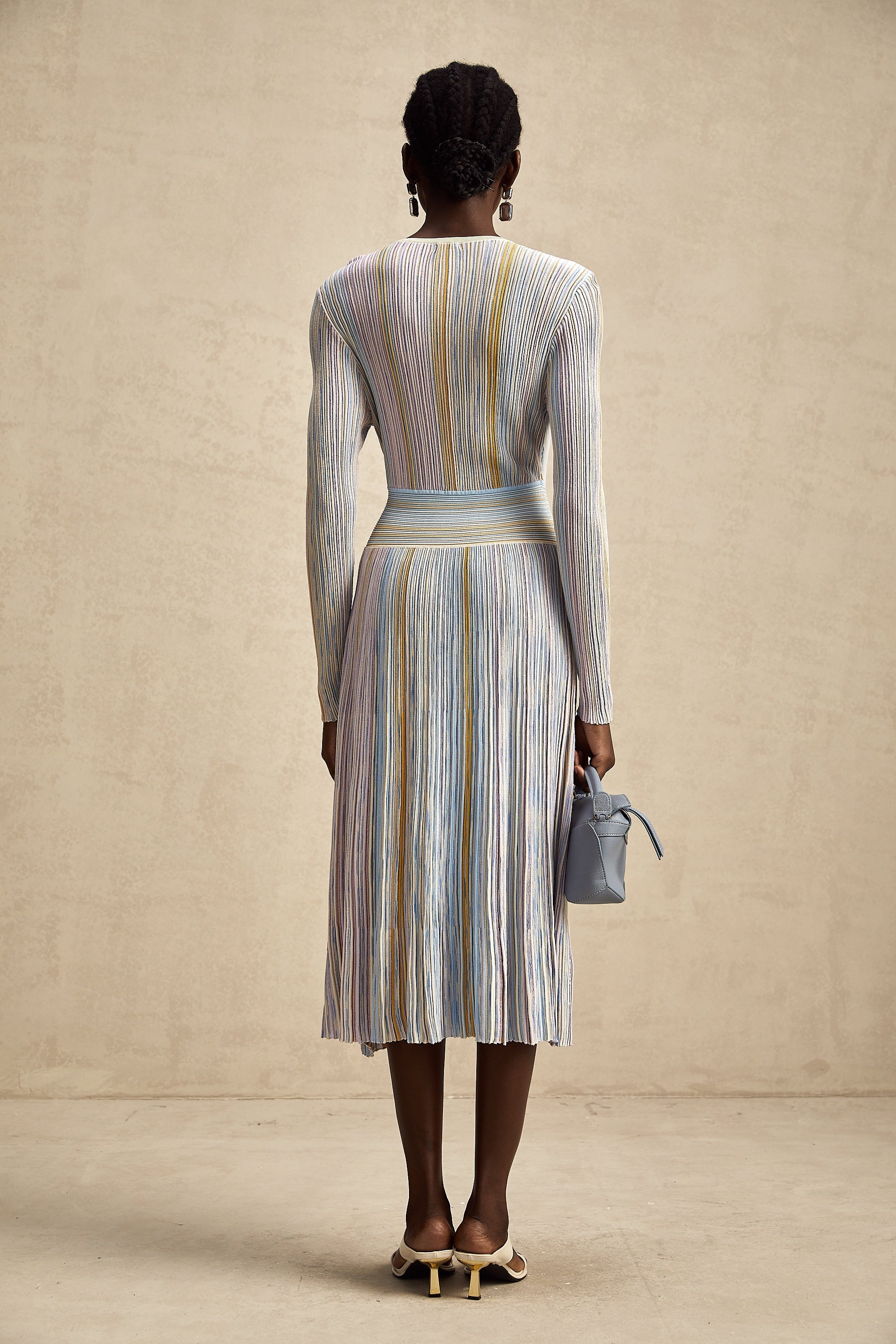 Amelie örme midi elbise