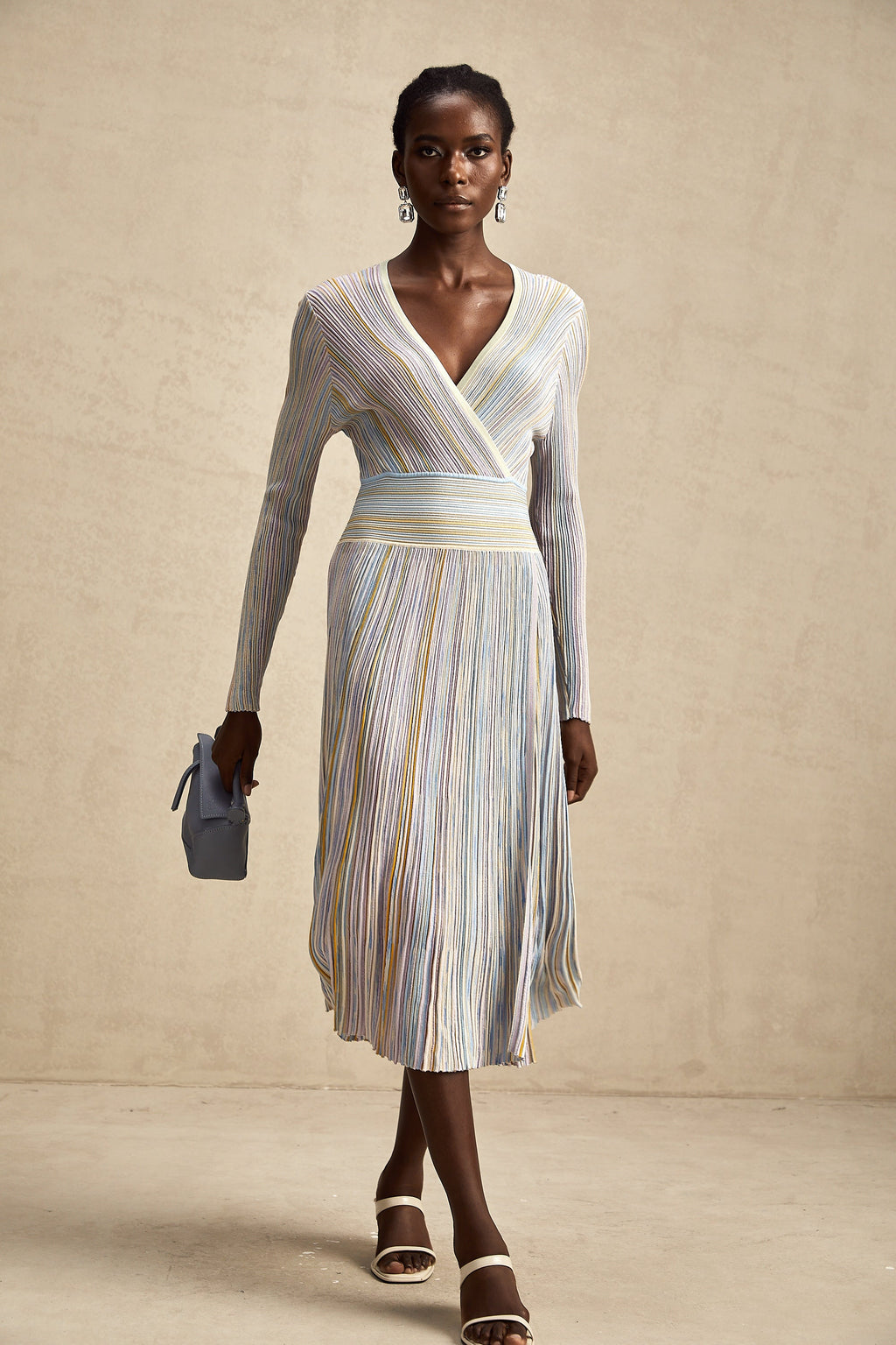 Amelie örme midi elbise