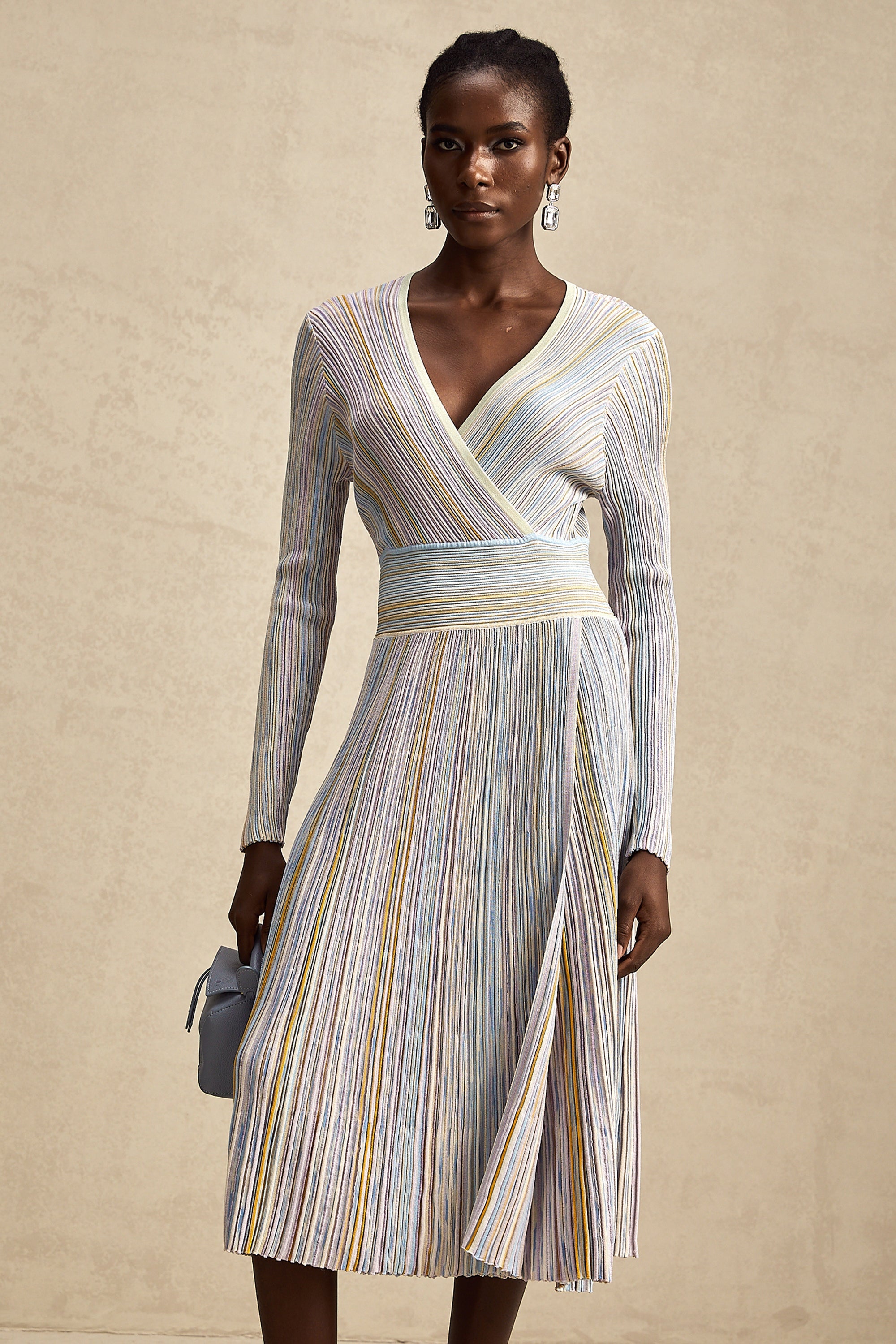 Amelie örme midi elbise