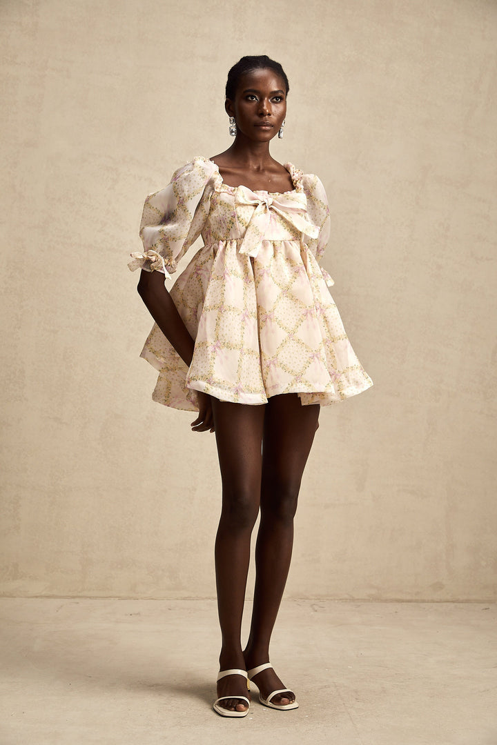 Lou ekose mini elbise