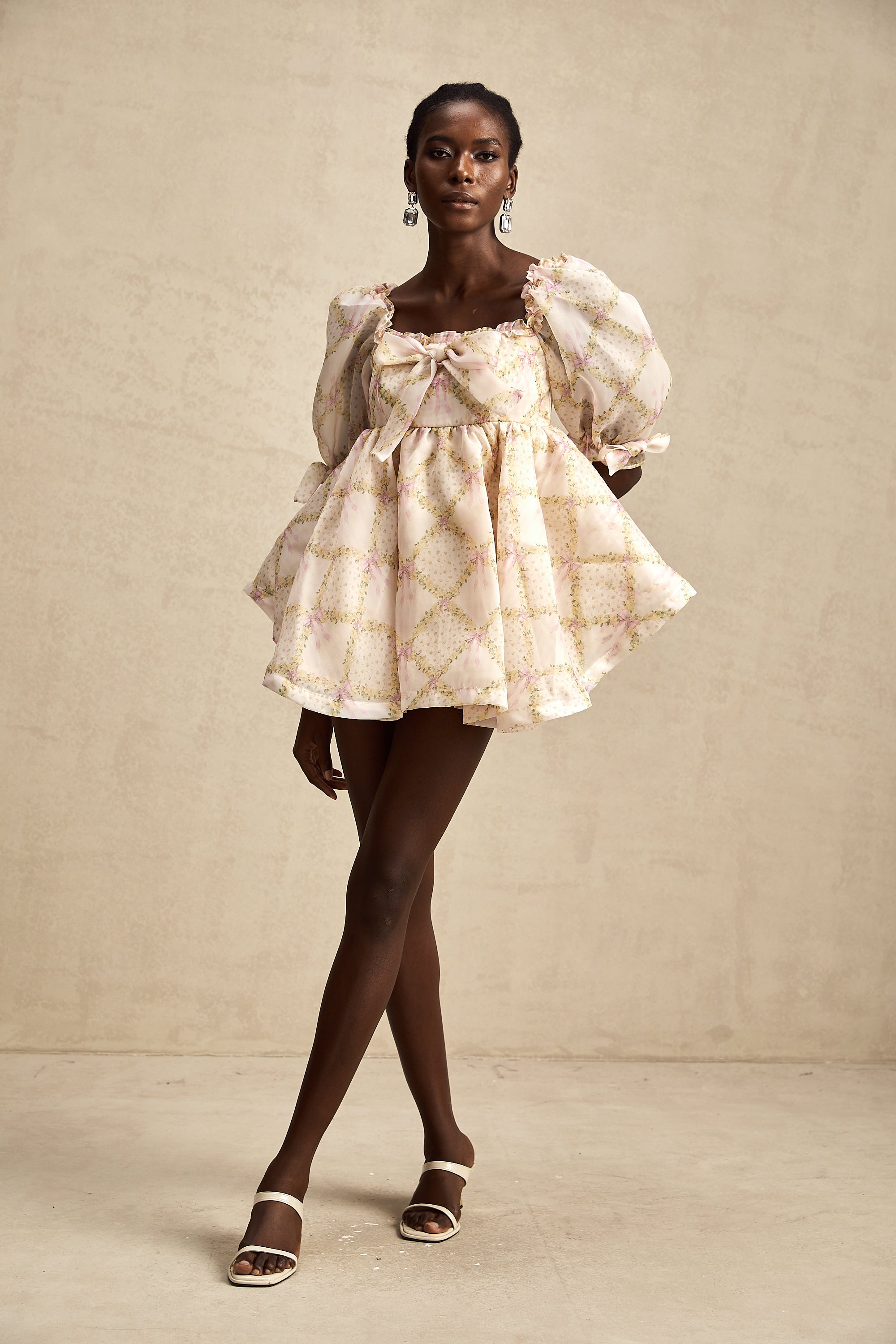 Lou ekose mini elbise