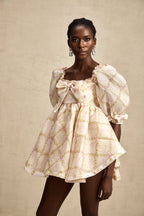 Lou ekose mini elbise