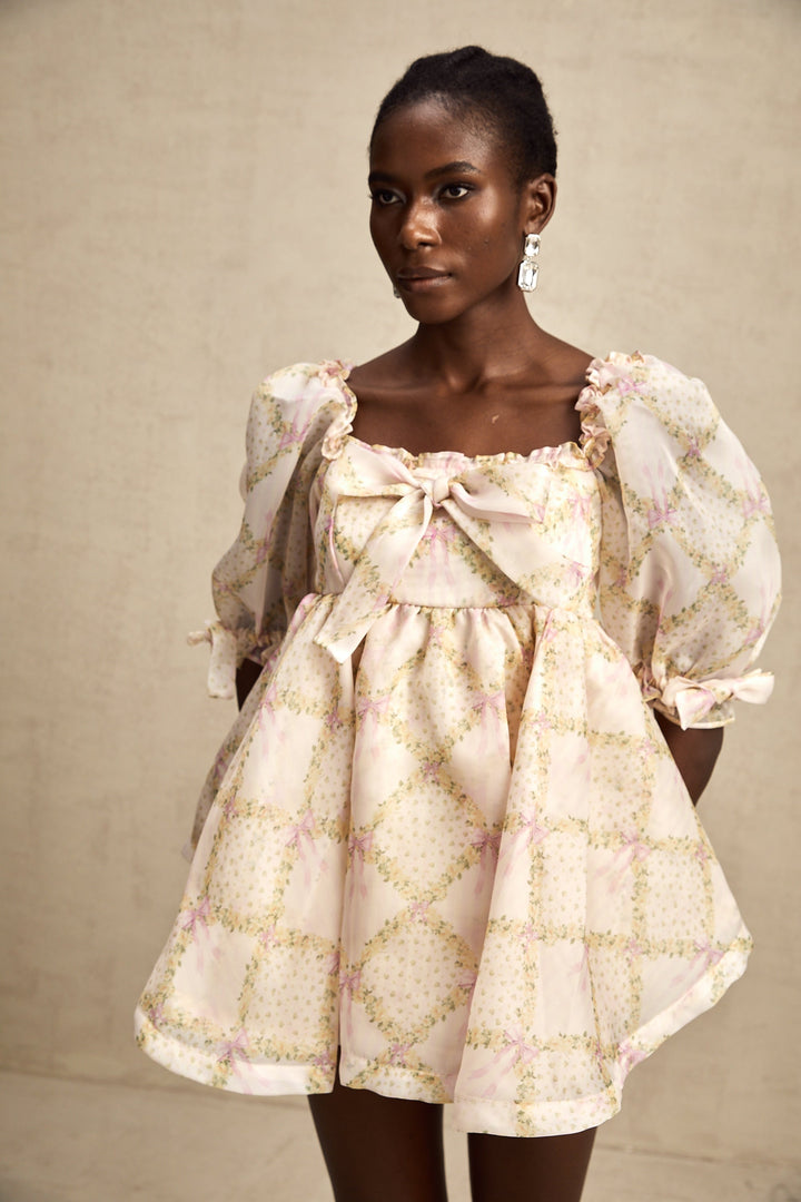 Lou ekose mini elbise