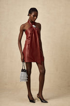 Yarım Yaka Mini Elbise