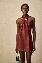 Yarım Yaka Mini Elbise