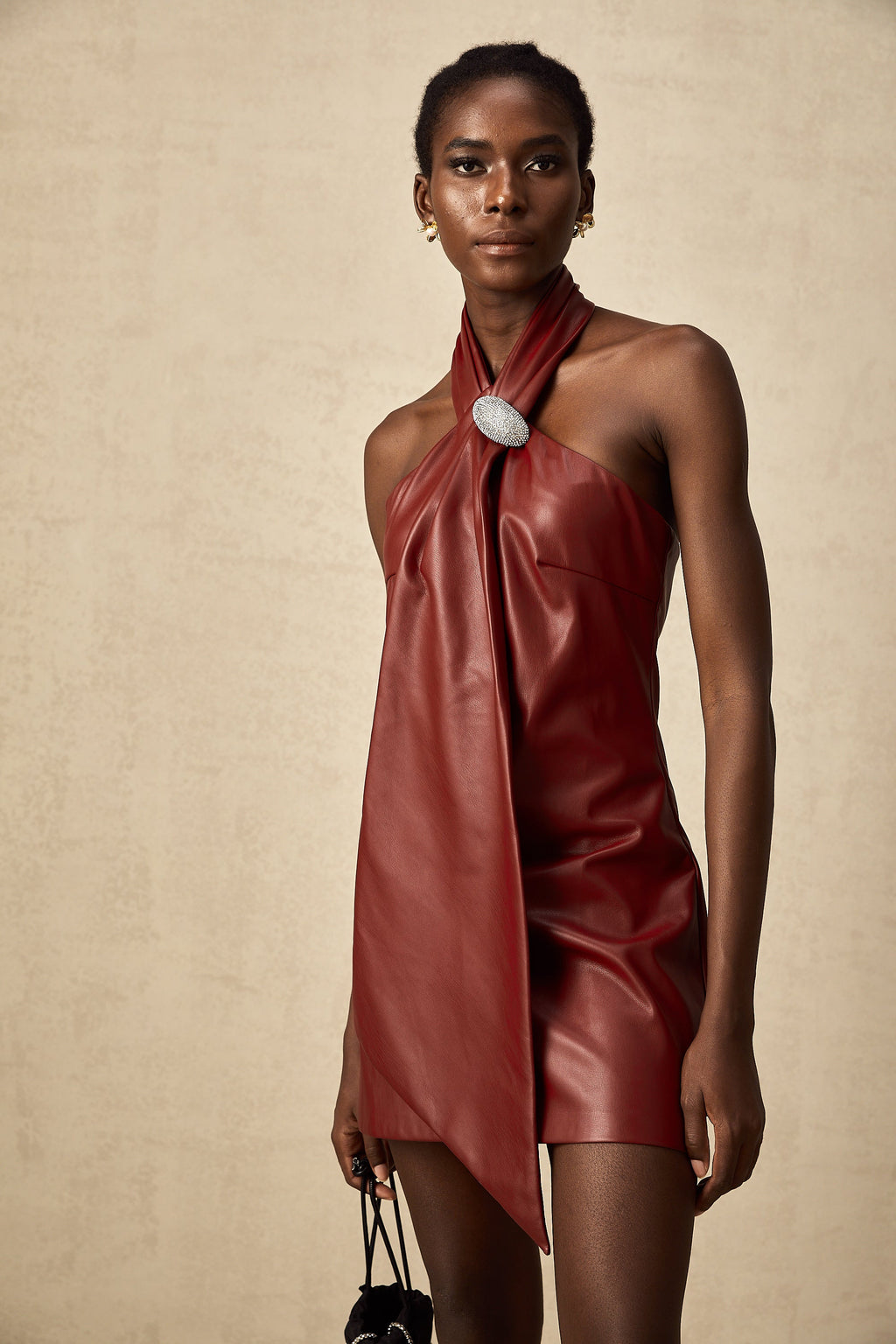 Yarım Yaka Mini Elbise