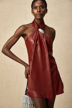 Yarım Yaka Mini Elbise