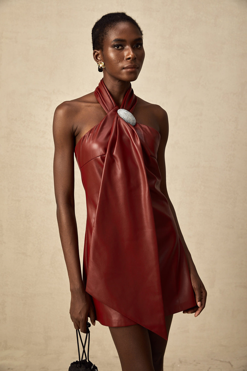 Yarım Yaka Mini Elbise