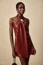 Yarım Yaka Mini Elbise