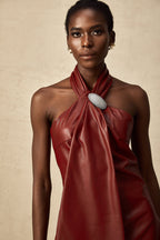 Yarım Yaka Mini Elbise