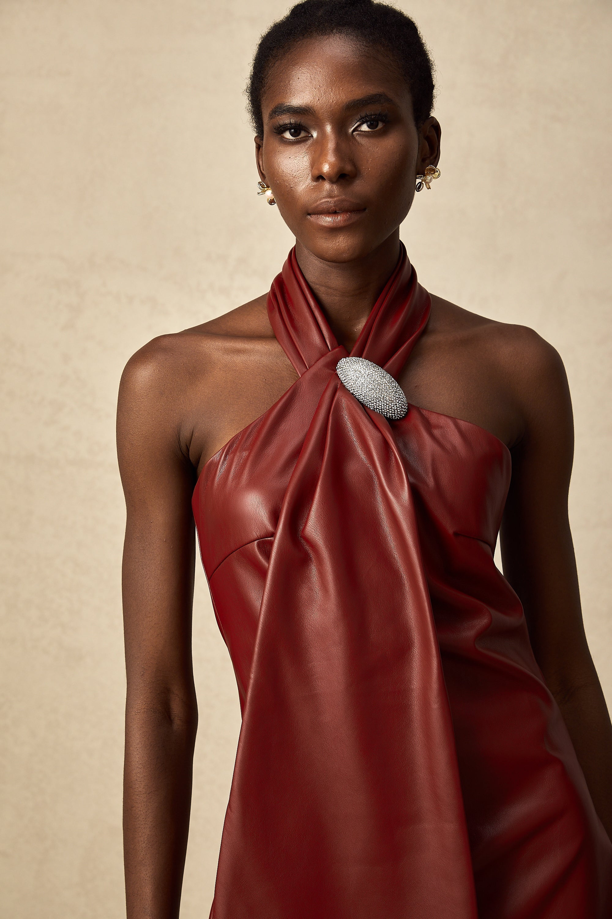 Yarım Yaka Mini Elbise