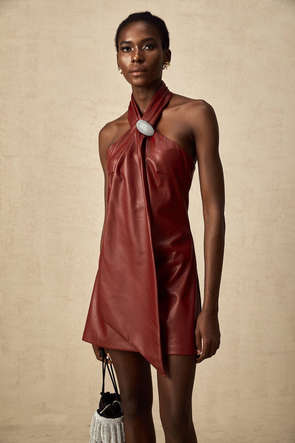 Yarım Yaka Mini Elbise