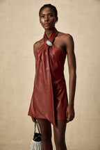 Yarım Yaka Mini Elbise