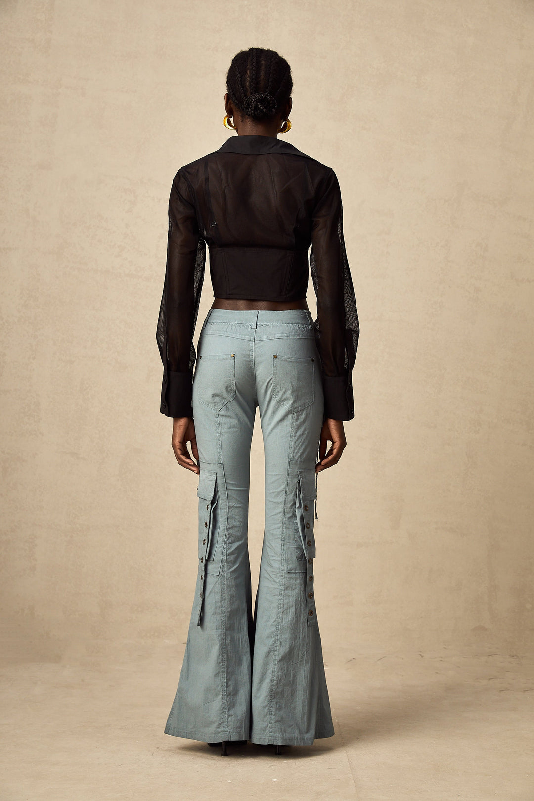 Kemer Örgülü İspanyol Paça Kargo Pantolon