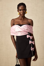 Fiyonk Süslemeli Mini Elbise