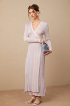 Léonore Pileli Triko V-Yaka Midi Elbise