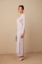 Léonore Pileli Triko V-Yaka Midi Elbise