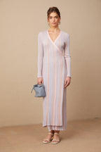 Léonore Pileli Triko V-Yaka Midi Elbise