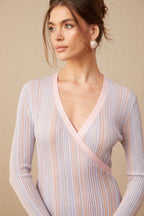 Léonore Pileli Triko V-Yaka Midi Elbise