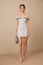 Noémie Omuzsuz A Kesim Mini Elbise